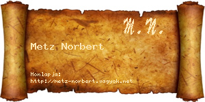 Metz Norbert névjegykártya