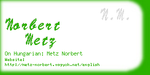 norbert metz business card